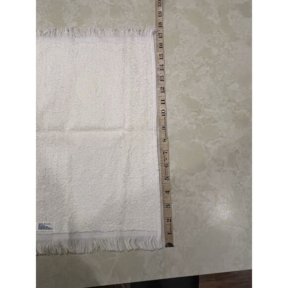 Vtg Cannon Monogrammed Hand Towel Off White Gold Glam Hollywood Regency USA - Picture 4 of 5